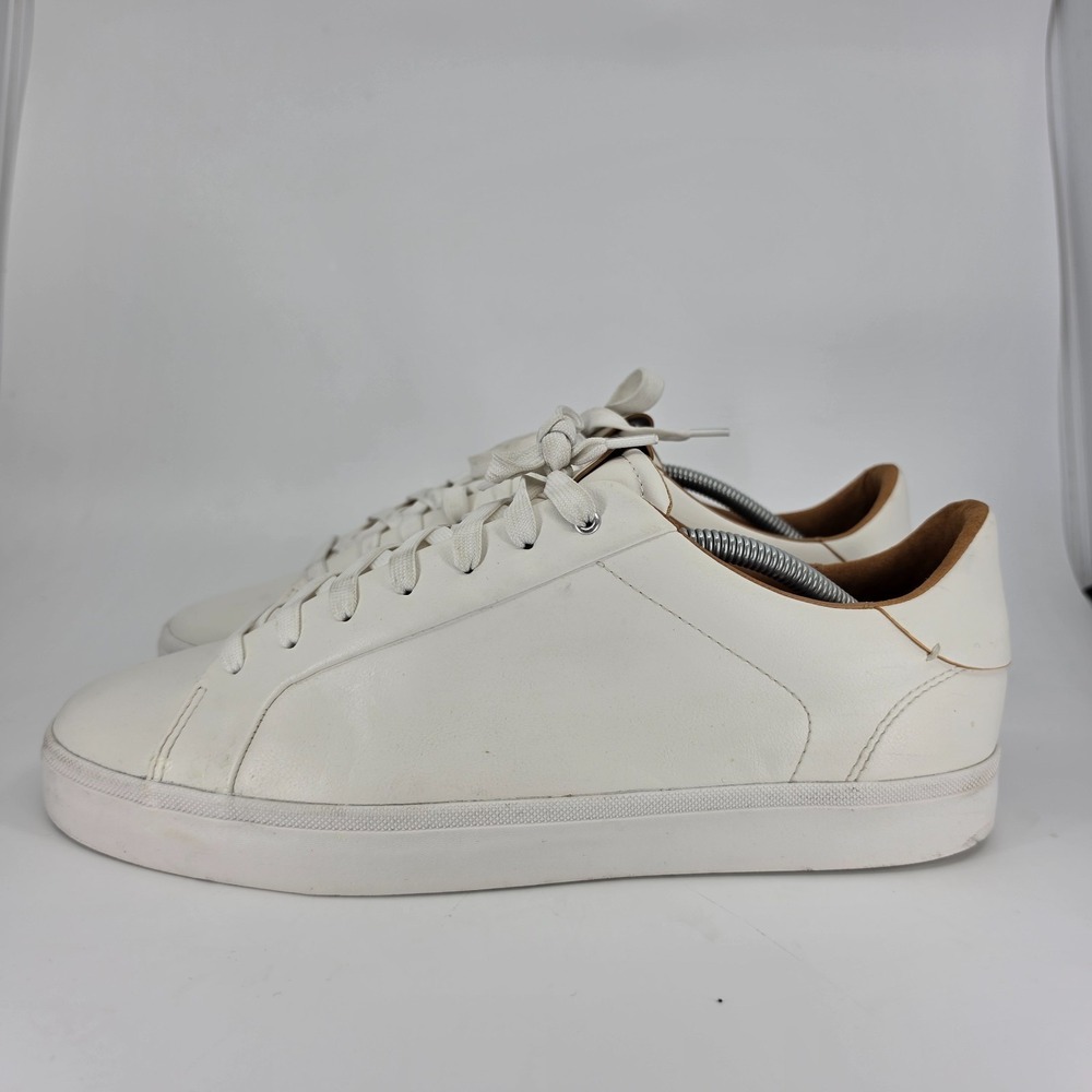 Zara Casual Sneaker Mens Size 44 (US 11) White Leather Shoes Lace Up Preppy